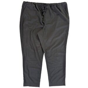 Wildfang Empower Drawstring Pants Black Women's XXL Straight Leg Elastic Waist